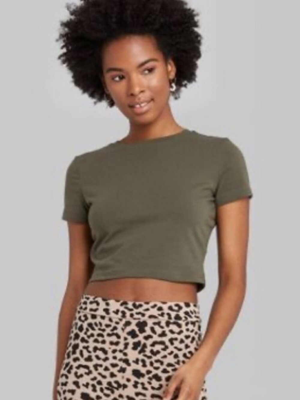 Wild Fable | Olive Green Crop Tee